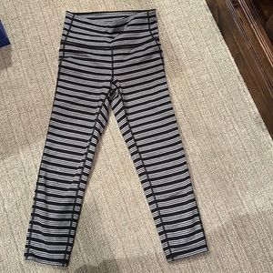 Athlete black and grey capri workout pants